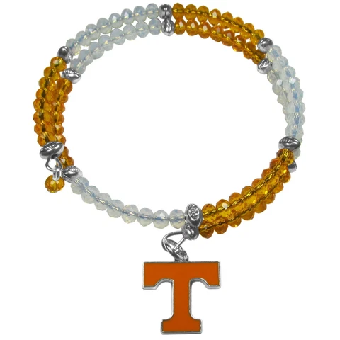 Tennessee Volunteers Crystal Memory Wire Bracelet w/ Charm NCAA Licensed Jewelry Cover