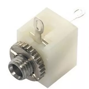 ↗️ Klinken-Einbaubuchse für 3,5mm Klinkenstecker, Mono, Zentral, mit Schalter - Bild 1 von 2