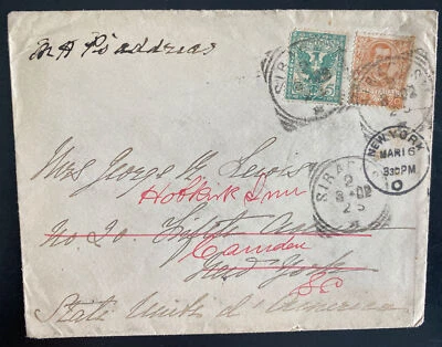 1902 Siracusa Italy Cover To New York USA - Image 1 of 2