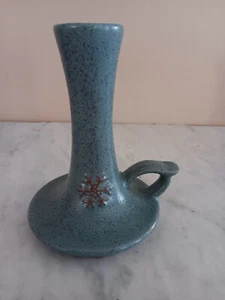 Artisan Studio Goss of Vermont Winter Schneeflocke blau gesprenkelt matt Kerzenständer - Bild 1 von 5