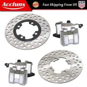 Pinzas de freno delanteras y rotores de freno para Yamaha Grizzly 350 400 450 YFM 2007-2014 - Imagen 1 de 10