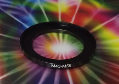 1(ONE) ADAPTER-RING Black 43mm to 55mm 43-55 mm Step Up Filter Ring M43-F55 - Image 1 of 4