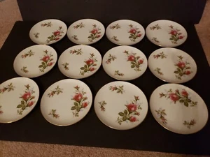 (12) Bread & Butter Dessert Plates 6", Sango China Japan Wildrose wild rose pink - Picture 1 of 6