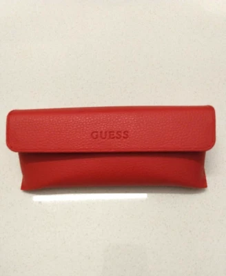 Guess Red Eyeglasses Sunglasses Case Pebbled Texture Magnetic Case 6.5" - Image 1 of 4