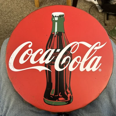 Coca-Cola Large Bottle Cap Steel Sign Red wit White Script Logo Brand New F/Ship - Image 1 of 4