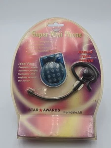 Vintage World's Smallest Phone Hand's Free NIB Sealed NOS House Phone-Blue - Picture 1 of 2