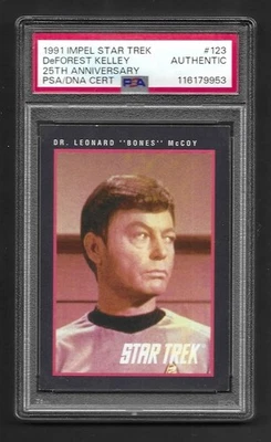 1991 IMPEL STAR TREK CARD #123 - DEFOREST KELLEY "BONES" AUTOGRAPH AUTHENTIC PSA - Image 1 of 2