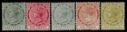 TOBAGO QV SG20-24, 1895-96 SHORT set to 1s, M MINT. Cat £34.