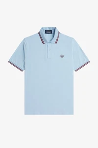 🔵 Fred Perry – Polo Originale M12 Con Doppia Riga 10A MineralBlu/porpora FW25 - Picture 1 of 8