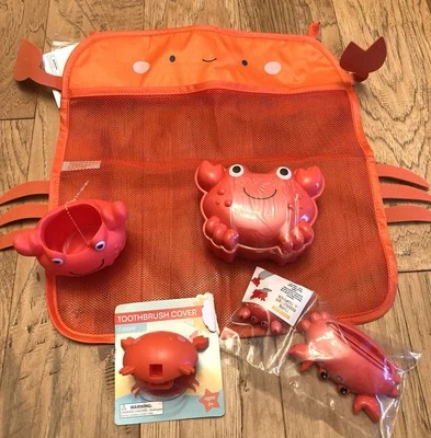 Juego de baño para niños 5 piezas. Cangrejo Rojo - Bullseye Playground Nuevo Foto 1 de 4