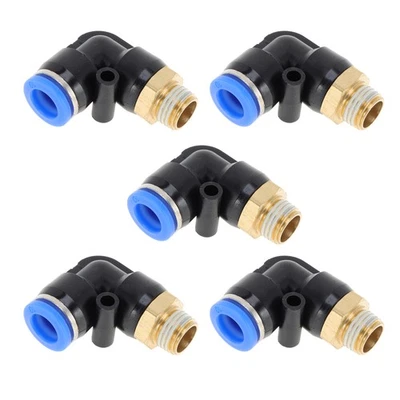 Conexión Rápida Aire 3/8" 90° 1/4"BSPT Azul 2pcs - Imagen 1 de 4