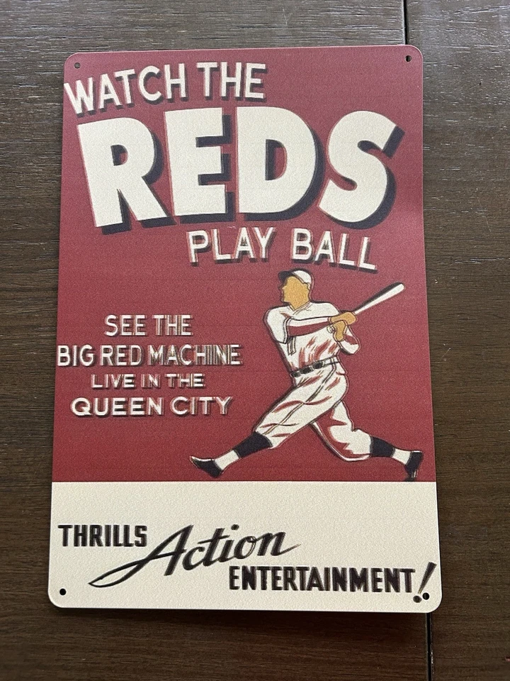 8x12 Cincinnati Reds Metal Tin Sign New MLB Baseball Fast Shipping Collectible - Image 1 of 1