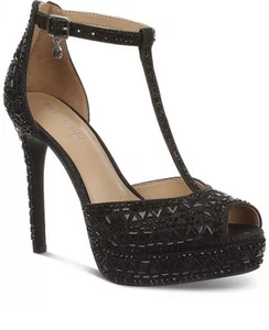 Thalia Sodi Women's Chace Embellished T-Strap Platform Pumps - Color BLACK - Picture 1 of 5