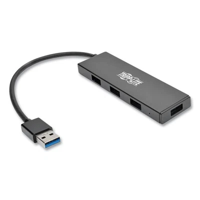 Tripp Lite U360004SLIM Ultra-Slim Portable USB 3.0 SuperSpeed Hub - Black New - Image 1 of 4