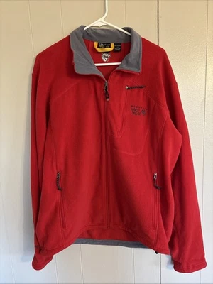 Chaqueta Mountain Hardwear Para Hombres GRANDE Roja Polartec Polar Cremallera Completa Exterior Senderismo Foto 1 de 4