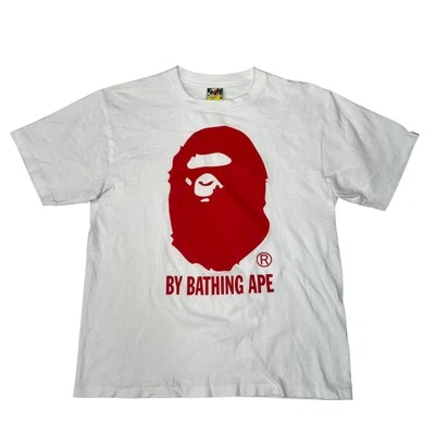 Camisa De Colección Genuina A Bathing Ape Bape Talla M Blanca Puntada Única Logo Rojo Defectos Años 90 Foto 1 de 4