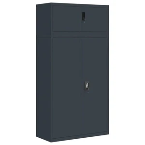 Aktenschrank Büroschrank Home Office Ablage Büro Anthrazit 90x40x180 Cm Stahl - Bild 1 von 11