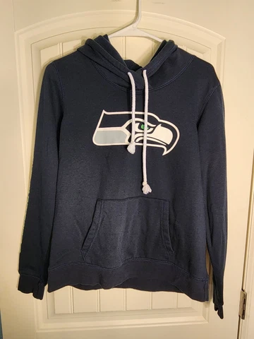 NFL Seattle Seahawks Women's Hoodie Size M Blue with Mascot Picture Cover