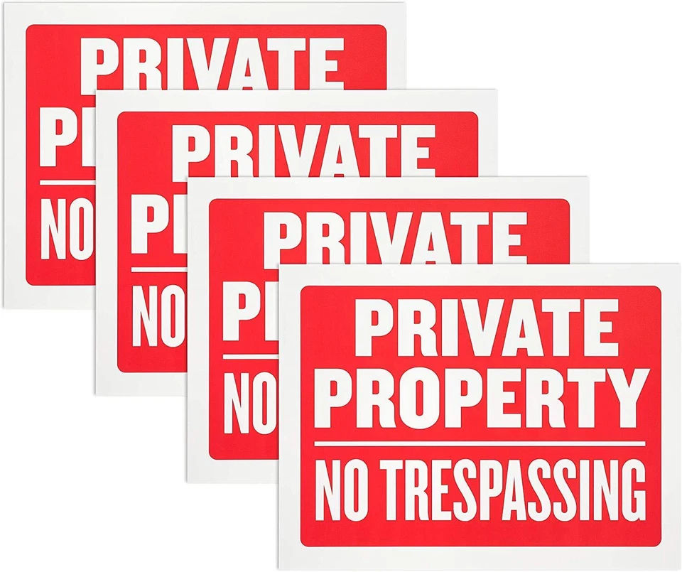 Vanitek 8 Pack Private Property No Trespassing Sign 9 Inch 0163