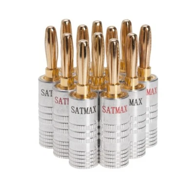 Enchufe Banana Doble Tornillo Chapado en Oro 24K Altavoz Cable Conector Multi-Pck LOTE Foto 1 de 4