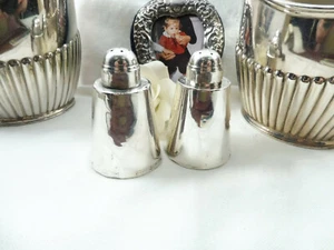 Vintage Pair St Silver Pepperettes Salt & Pepper Shakers Mexico 925 Glass Inners - Picture 1 of 12
