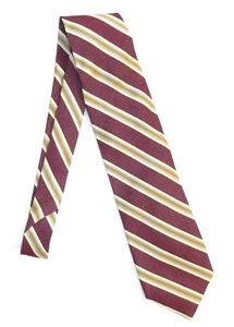 Donna Karan Signature Mens Italian Silk Burg/Gld Fade-Stripe Necktie NEW - Picture 1 of 6