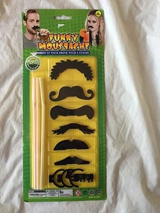 Funny Mousetache With Straw Dress Up Your Drink With A Stache - Picture 1 of 2