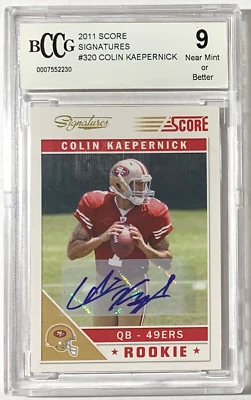 2011 Score Signatures Colin Kaepernick Auto RC #320 BCCG 9 NM+ - Image 1 of 2