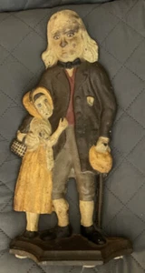 “Jean Valjean & Cosette”Cast Iron Door Stop 1900's  "CN" American Foundry - Picture 1 of 6
