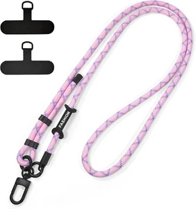 Cordón para teléfono celular, bandolera con correa ajustable, cuello universal rosa - Imagen 1 de 7