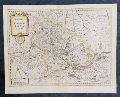 1628 Gerard Mercator & Henricus Hondius Antique Map of Beauvais Region, France - Image 1 of 4
