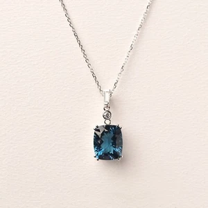 Collana Donna Pietra Blu Collana Preziosa Regalo Per Le Donne e Ragazza - Foto 1 di 5