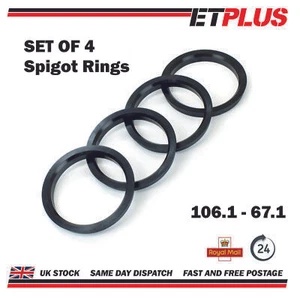 Spigot Rings 106.1 - 67.1 (106.1mm - 67.1mm) Wheel Hub Centre Rings - Picture 1 of 3