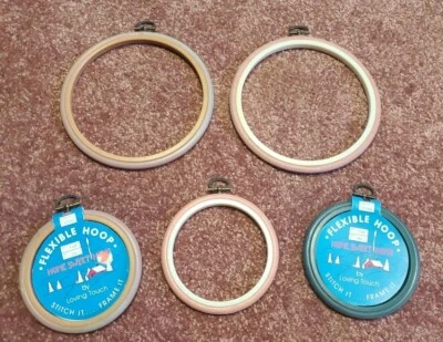 Vintage Flexible Hoop Lot Of 5 By Loving Touch Two Sizes - Image 1 of 4