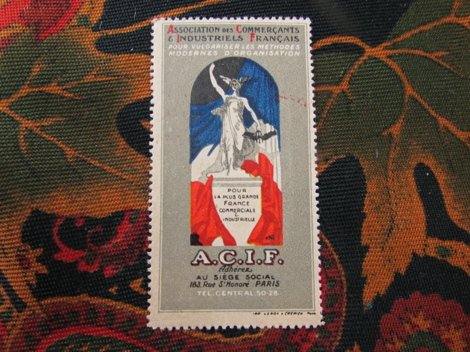 poster stamp cinderella vignette marken ACIF paris commercants propagande - Photo 1/1