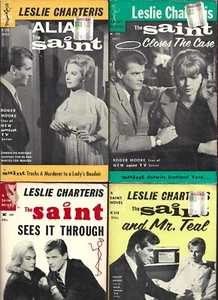 THE SAINT LESLIE CHARTERIS 4 PAPERBACK BOOK LOT ROGER MOORE 007 TV T1E-IN 1960S - Picture 1 of 11