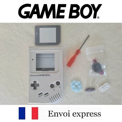 Coque GAME BOY fat GRIS NEUF Grey NEW + tournevis - étui shell case