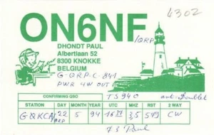 Belgian Amateur Radio QSL Card Belgium ON6NF Knokke Lighthouse - Picture 1 of 1