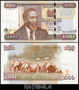 Kenya Kenia 1000 1,000 SHILLINGS 2004 P 45c NEW-UNC