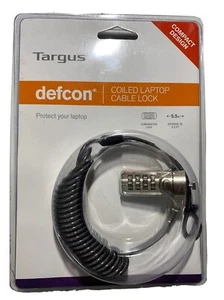 Targus Defcon compact Design Coiled Laptop Cable Lock - PA417UCCL - Picture 1 of 3