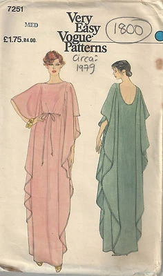 1979 Vintage VOGUE Sewing Pattern B34"-36" CAFTAN Loose Fitting Medium (1800)  - Image 1 of 4
