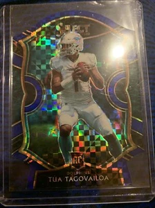 2020 Panini Select Tua Tagovailoa RC Concourse Blue Checkerboard Prizm Die-Cut - Picture 1 of 2