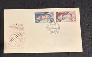 1963 Vostok 5-6 FDC Original Stamped Cover. Soviet Czechoslovakia . - Picture 1 of 1