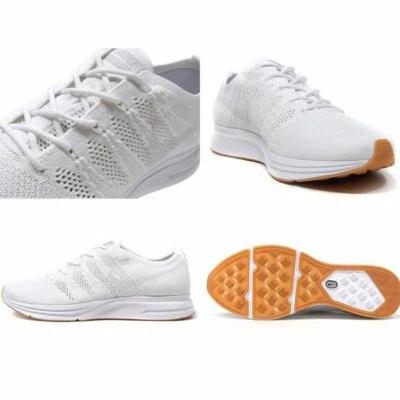 Nike Flyknit Trainer Triple White Gum Brown AH8396-102 Men's 4 Shoes Women's 5.5 - Image 1 of 4