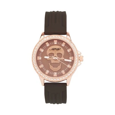 Ed Hardy Ladies Rubber Brown/Brown Plain Analog Watch - Image 1 of 2