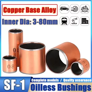 ID 3mm-80mm SF-1 Oilless Bushings Self Lubricating Bearing Sleeve - All Sizes - - Picture 1 of 270
