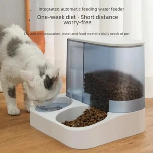 2 in1 Feeder Food Water Dispenser Bowl Automatic Dog Cat Bottle Pet Self Feeding - Picture 1 of 6