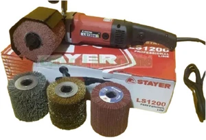 STAYER LS1200B + 4 RULLI IN FILI DI ACCIAIO + NYLON SATINATRICE RUSTICATRICE - Foto 1 di 2