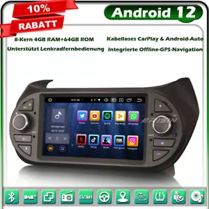 64GB Android 13 GPS Navi Fiat Fiorino Qubo Citroen Nemo Peugeot Bipper Autoradio - Bild 1 von 21