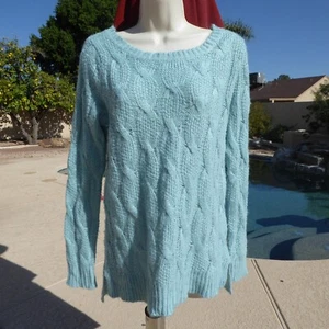  Maurices mintgrüner Langarm Pullover mit Zopfmuster Gr. S 100% Acryl - Bild 1 von 10